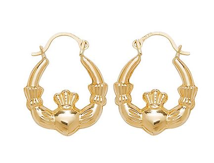 9ct Claddagh Creole a