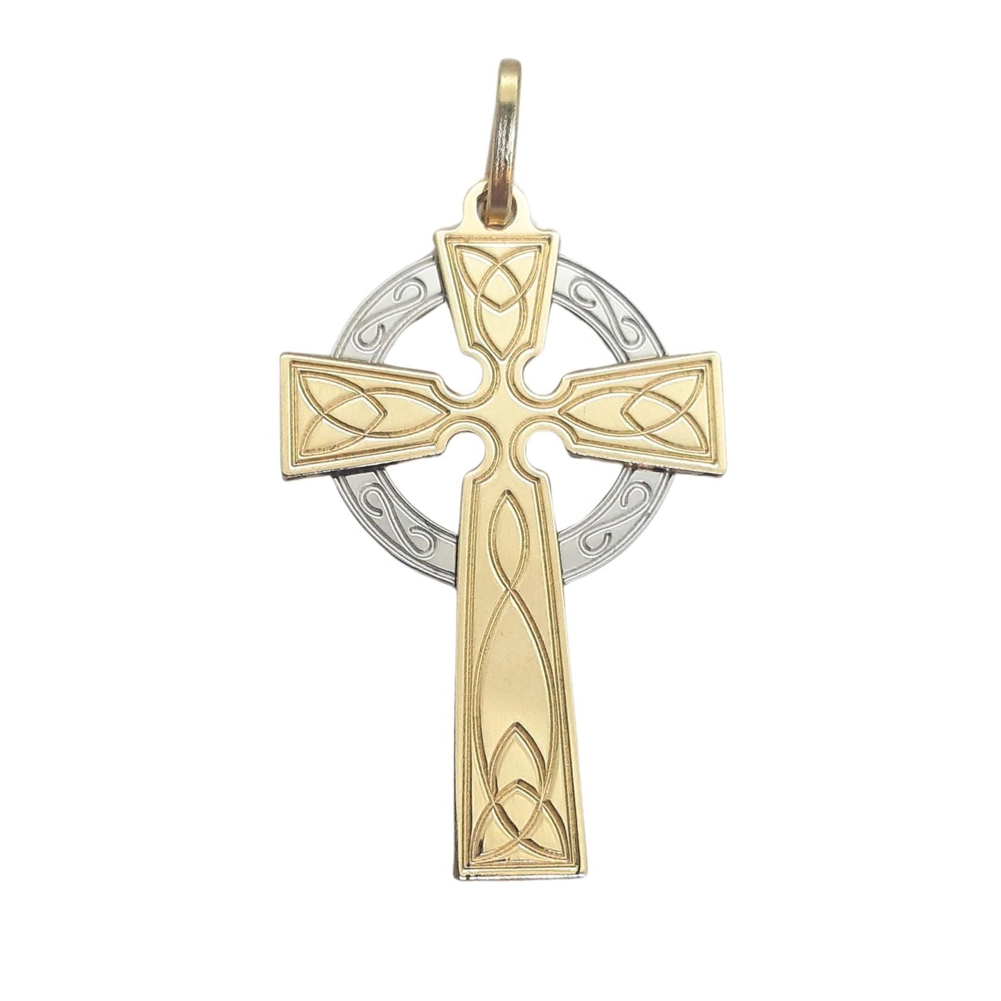 9ct 25mm Celtic Cross Two Tone