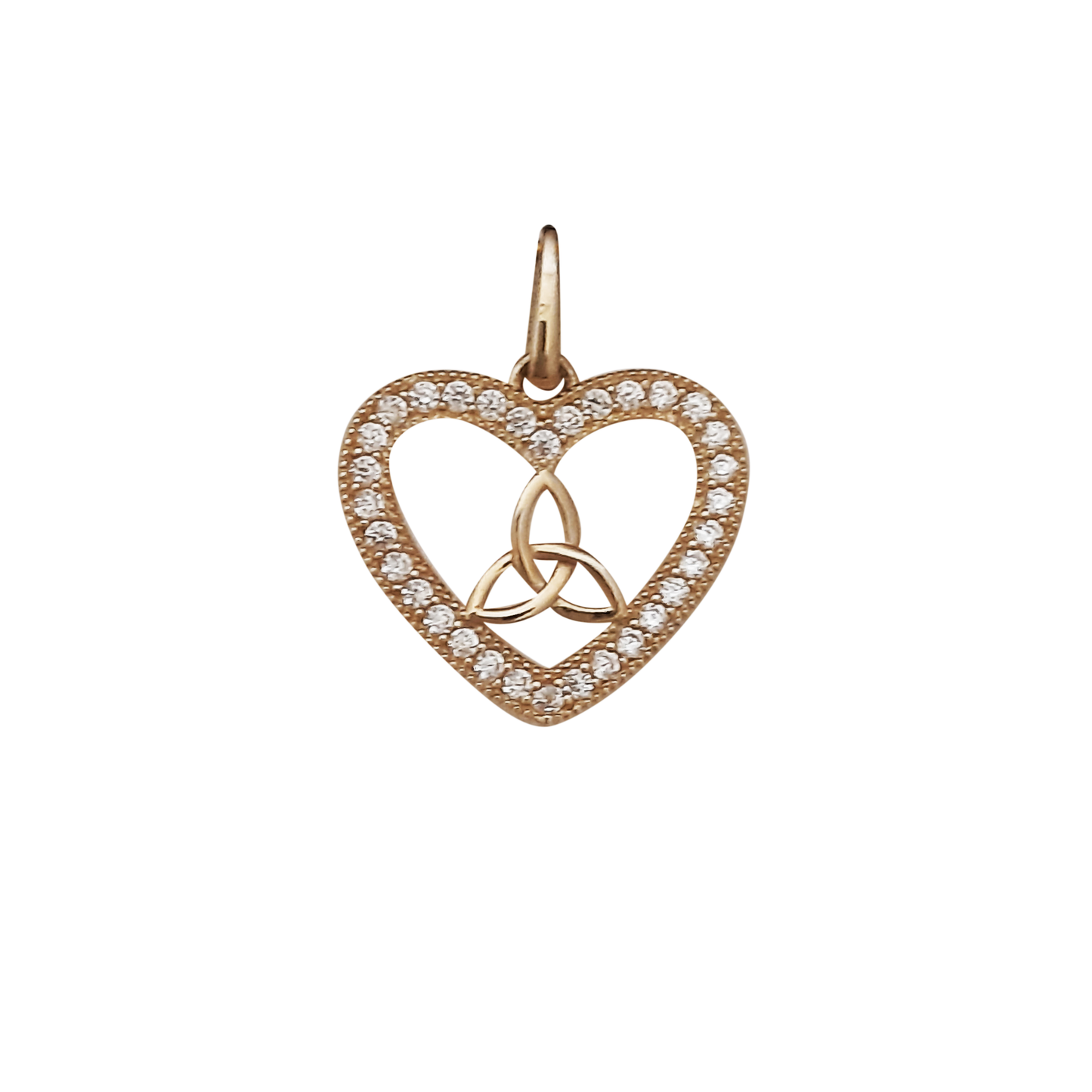 9ct Trinity In Cz Heart