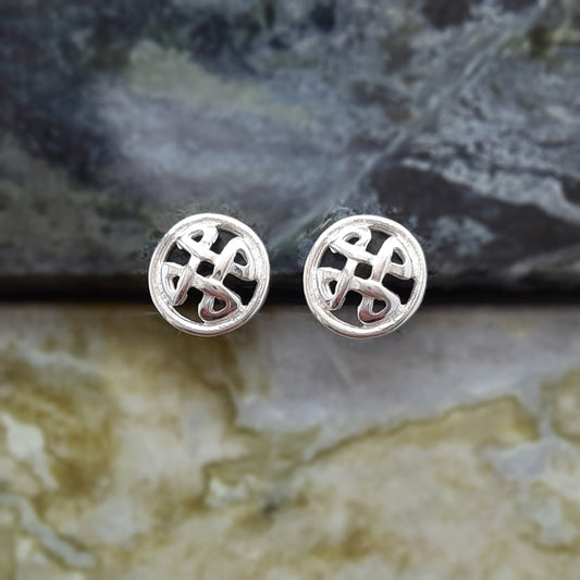 Celtic Knot Cross In Circle, Studs
