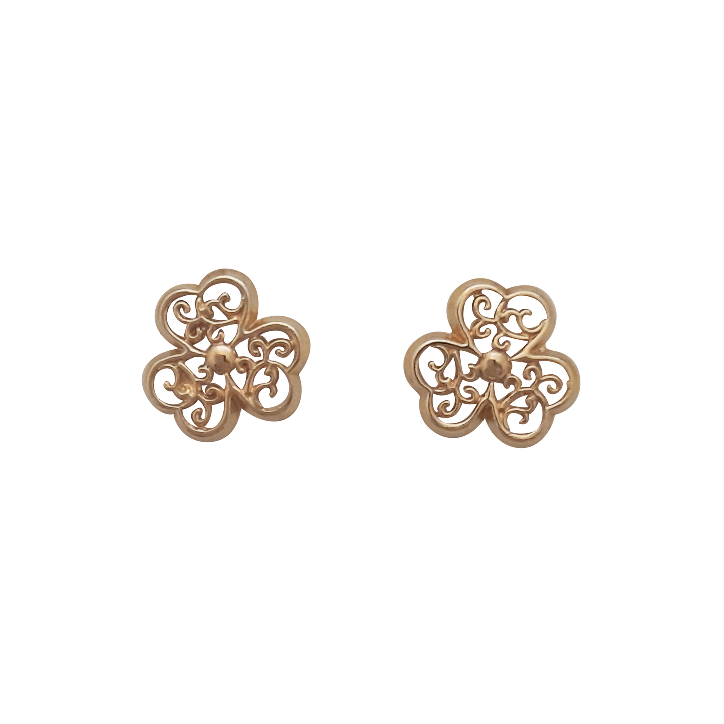 9ct Shamrock Filigree Studs