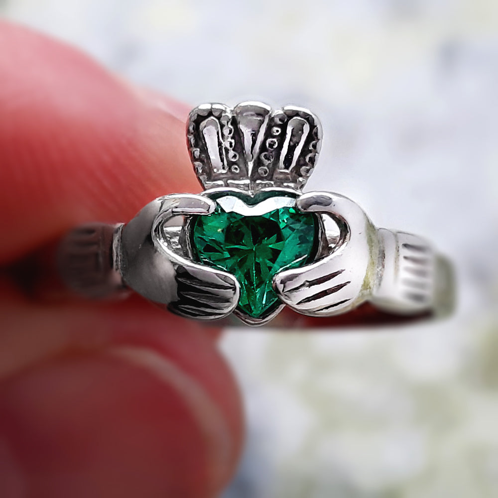 Birthstone Claddagh Ring