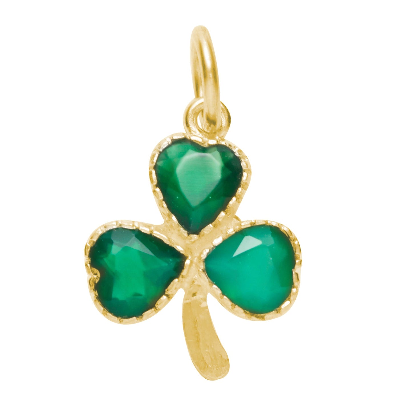 9ct Green Agate Shamrock