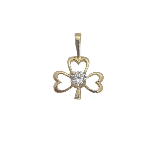 9ct Open Shamrock CZ