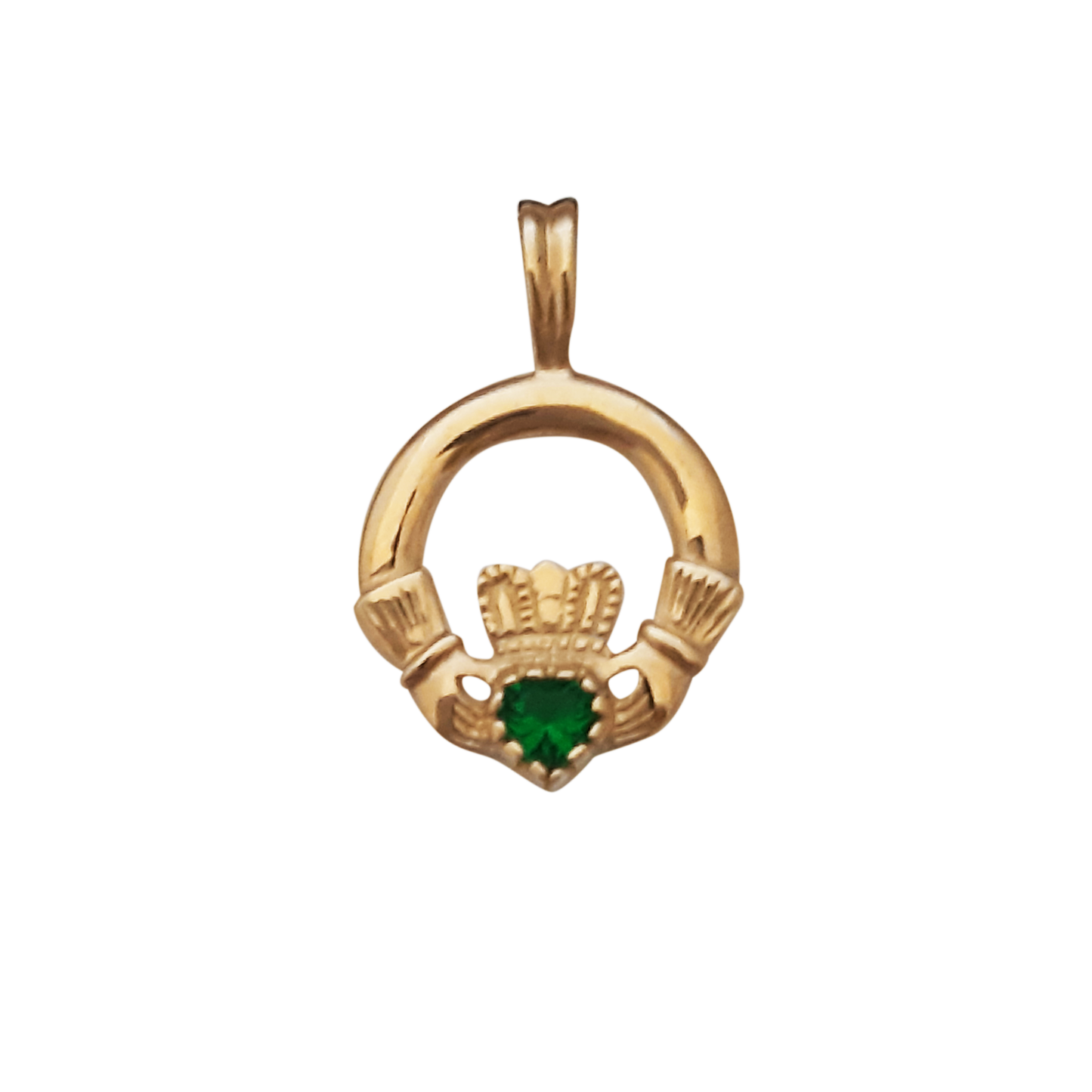 9ct Claddagh Green Cz
