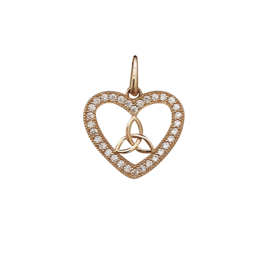 9ct Trinity In Cz Heart