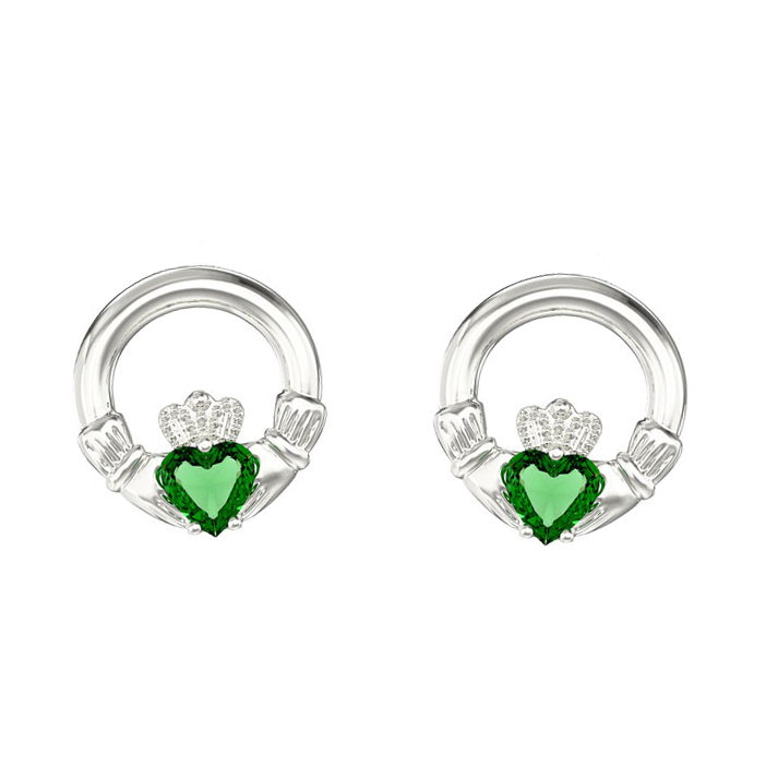 Claddagh Stud, Green Stone