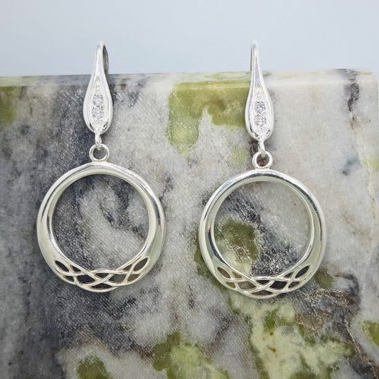 Open Celtic Circle CZ hooks