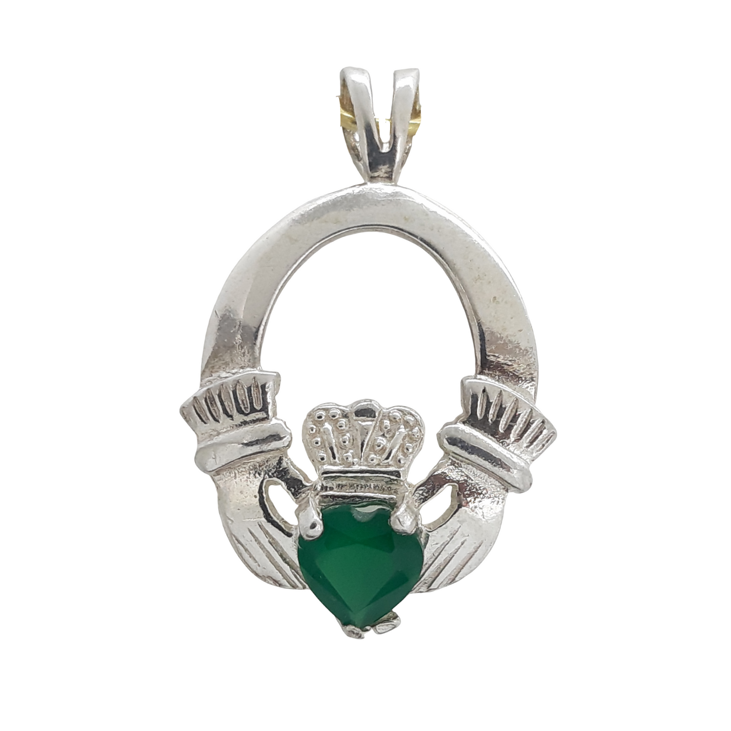 Oval Claddagh Green Cz