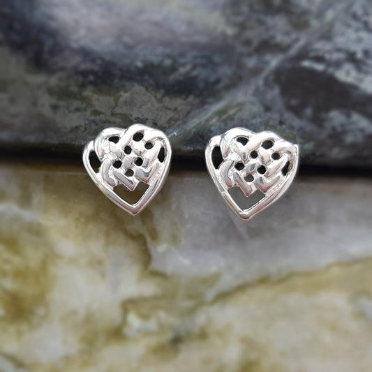 Celtic Knot Heart, Studs