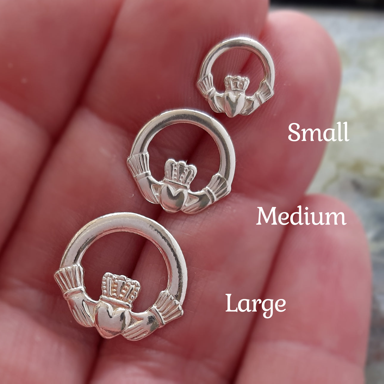 Claddagh Studs - Medium